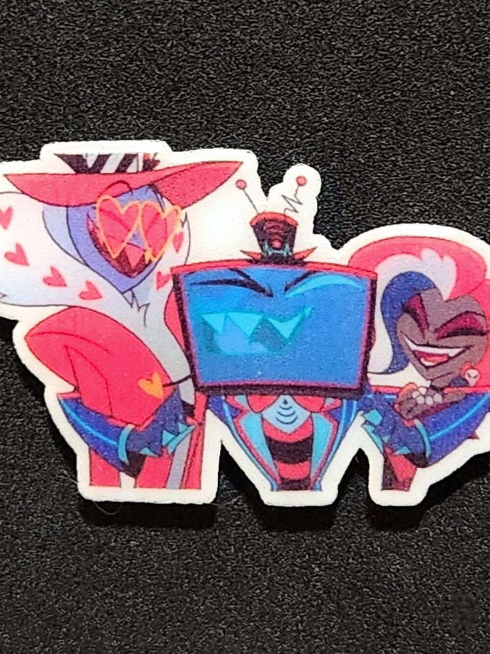 The Vee's (Vox, Velvette and Valentino) Pin - Hazbin Hotel